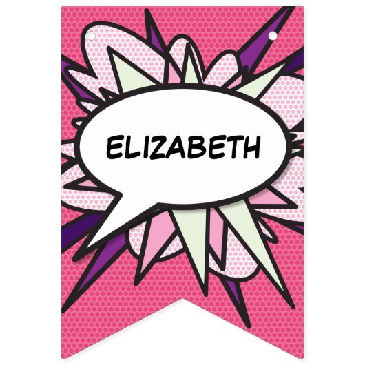 Bannière À Fanions BONJOUR D'ANNIVERSAIRE BD Pop Art (Premier drapeau)