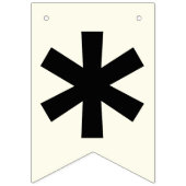 BANNIÈRE À FANIONS BONJOUR D'ANNIVERSAIRE NOIR ET IVOIRE BLANC (Premier drapeau)