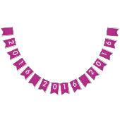 Bannière À Fanions Bonne année 2016 Parties scintillant rose blanc (Tout)