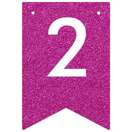 Bannière À Fanions Bonne année 2016 Parties scintillant rose blanc (Deuxième drapeau)