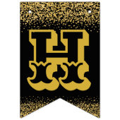 Bannière À Fanions Bonne année Big Gold Lettres (Deuxième drapeau)