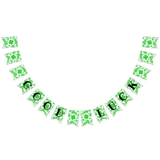 Bannière À Fanions BONNE CHANCE shamrock - Motif transparent 2a (Tout)