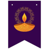 Bannière À Fanions Bonne fête Diwali violet violet (Deuxième drapeau)