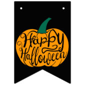 Bannière À Fanions Bonne lettre Halloween sur citrouille sculpté (Deuxième drapeau)