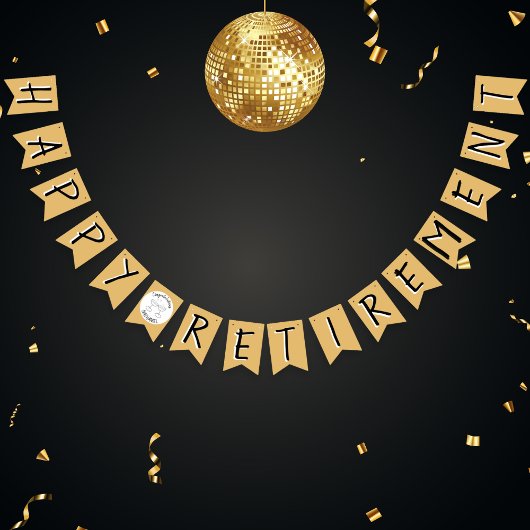 Bannière À Fanions Bonne retraite Faux Gold Félicitations Party