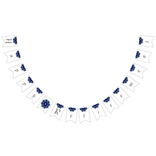 Bannière À Fanions Bonne retraite. Mandala en bleu foncé (Tout)