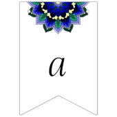 Bannière À Fanions Bonne retraite. Mandala en bleu foncé (Deuxième drapeau)