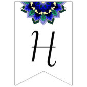 Bannière À Fanions Bonne retraite. Mandala en bleu foncé (Premier drapeau)