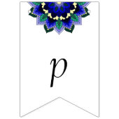 Bannière À Fanions Bonne retraite. Mandala en bleu foncé (Troisième drapeau)