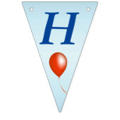 Bannière À Fanions Bons d'anniversaire de fête brillante sur bleu (Premier drapeau)