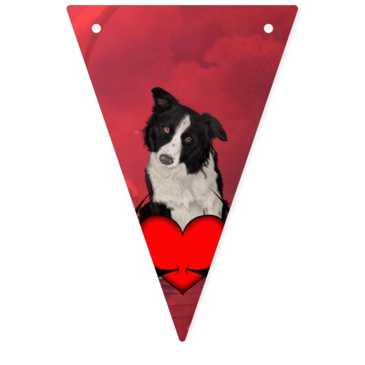 Bannière À Fanions Border collie mignon (Deuxième drapeau)