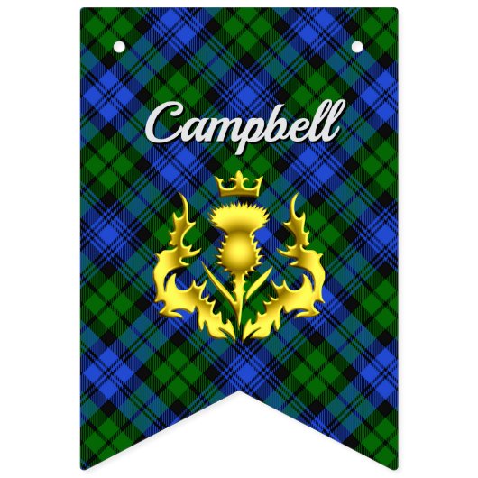 Bannière À Fanions Bouclier du blason des Campbell & tartan  (Deuxième drapeau)