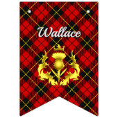 Bannière À Fanions Bouclier et tartan des armoiries de Wallace  (Deuxième drapeau)