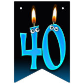 Bannière À Fanions Bougies à bougies à 40 ans (Premier drapeau)