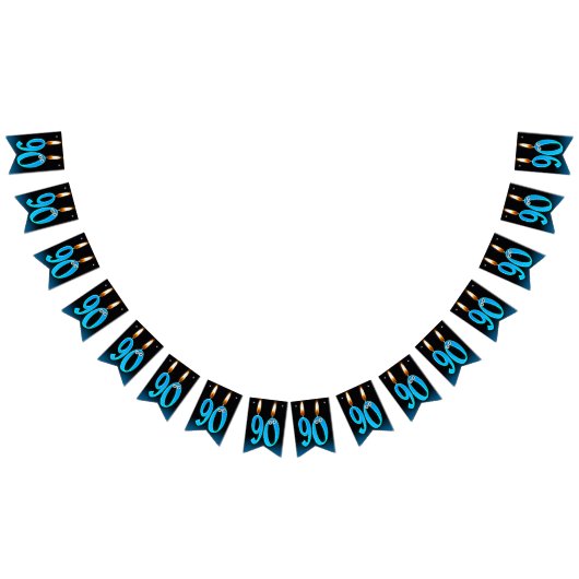 Bannière À Fanions Bougies à bougies pour 90e anniversaire (Tout)