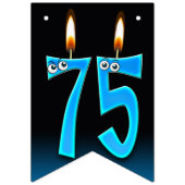 Bannière À Fanions Bougies pour 75e anniversaire avec globes oculaire (Premier drapeau)