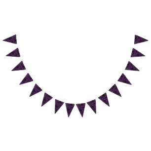 Bannière À Fanions Bouton de Mariage gothique Rose violet et noir