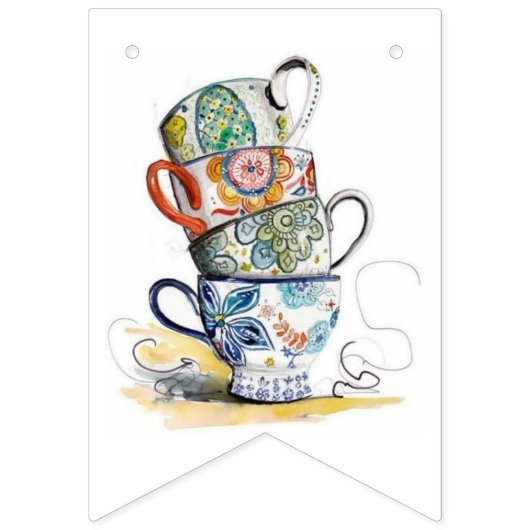 Bannière À Fanions Bouton de partie de soudure - Tea Party (Deuxième drapeau)