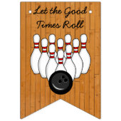 Bannière À Fanions Bowling thème Anniversaire fête photo et âge (Premier drapeau)