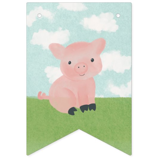 Bannière À Fanions Boys Barnyard Farm Animaux Anniversaire (Premier drapeau)