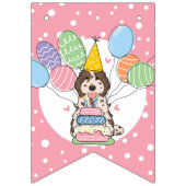 Bannière À Fanions Brown Merle Cockapoo Cavapoo fête d'anniversaire d (Premier drapeau)