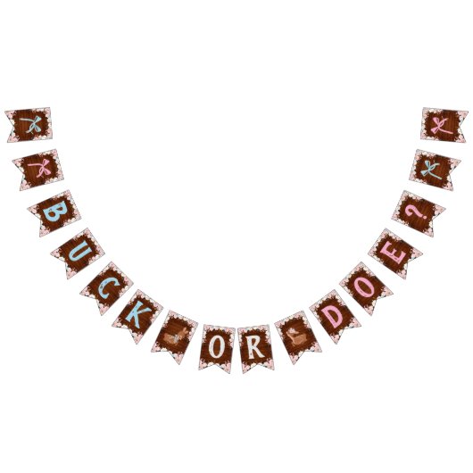 Bannière À Fanions Buck ou Doe ? Révélation du baby shower (Tout)