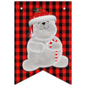 Bannière À Fanions Buffle rouge noir plaid Joyeux Noël (Premier drapeau)