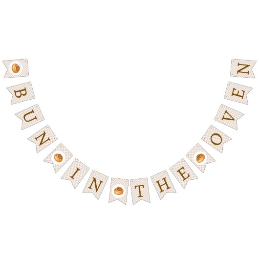 Bannière À Fanions Bun In The Oven Baby Shower (Tout)