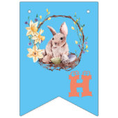 Bannière À Fanions Bunny célèbre la fête de Pâques (Premier drapeau)