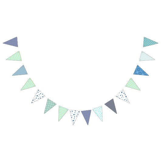 Bannière À Fanions Bunting - Blue Green et White Bunting (Tout)