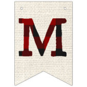 Bannière À Fanions Burlap et plaid Joyeux Noël (Deuxième drapeau)