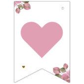 Bannière À Fanions Calligraphie or rose pâle Floral Mariage élégant (Deuxième drapeau)