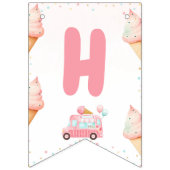 Bannière À Fanions Camion à glace rose Anniversaire (Deuxième drapeau)