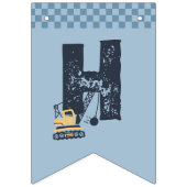 Bannière À Fanions Camion de construction personnalisé Joyeux anniver (Deuxième drapeau)