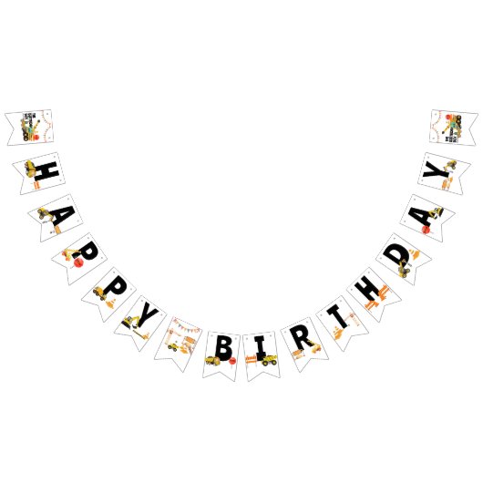 Bannière À Fanions Camions de construction | Parti Anniversaire de en (Tout)