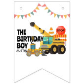 Bannière À Fanions Camions de construction | Parti Anniversaire de en (Premier drapeau)