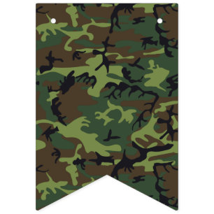Bannière À Fanions Camouflage Brown vert. Camo ton