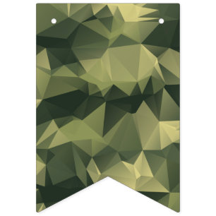 Bannière À Fanions Camouflage géométrique vert. Camo ton