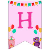 Bannière À Fanions Caricature monstre mignon de lille fête d'annivers (Premier drapeau)