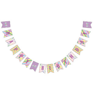 Bannière À Fanions Carnaval - fête foraine - pastel - anniversaire -
