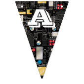 Bannière À Fanions Carte de circuit noir (Troisième drapeau)