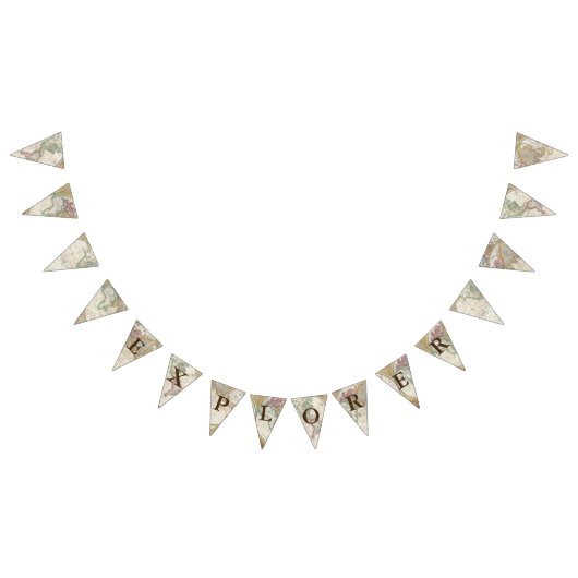 Bannière À Fanions Carte du monde d'explorateur (Tout)