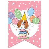 Bannière À Fanions Cavalier King Charles Spaniel Anniversaire (Premier drapeau)