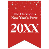 Bannière À Fanions Célébration blanche rouge de bonne année d'étoiles (Premier drapeau)