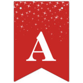 Bannière À Fanions Célébration blanche rouge de bonne année d'étoiles (Troisième drapeau)