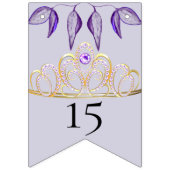 Bannière À Fanions Célébration de la Quinceañera violette (Deuxième drapeau)