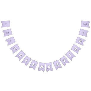 Bannière À Fanions Célébration Lavande mignonne Purple Funky Letterin