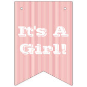 Bannière À Fanions C'est un Baby shower de Fille Teddy Bear Pink Stri (Deuxième drapeau)