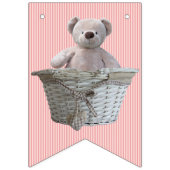 Bannière À Fanions C'est un Baby shower de Fille Teddy Bear Pink Stri (Troisième drapeau)