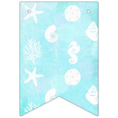 Bannière À Fanions C'est un garçon Blue Seashells Beach Baby shower à (Troisième drapeau)